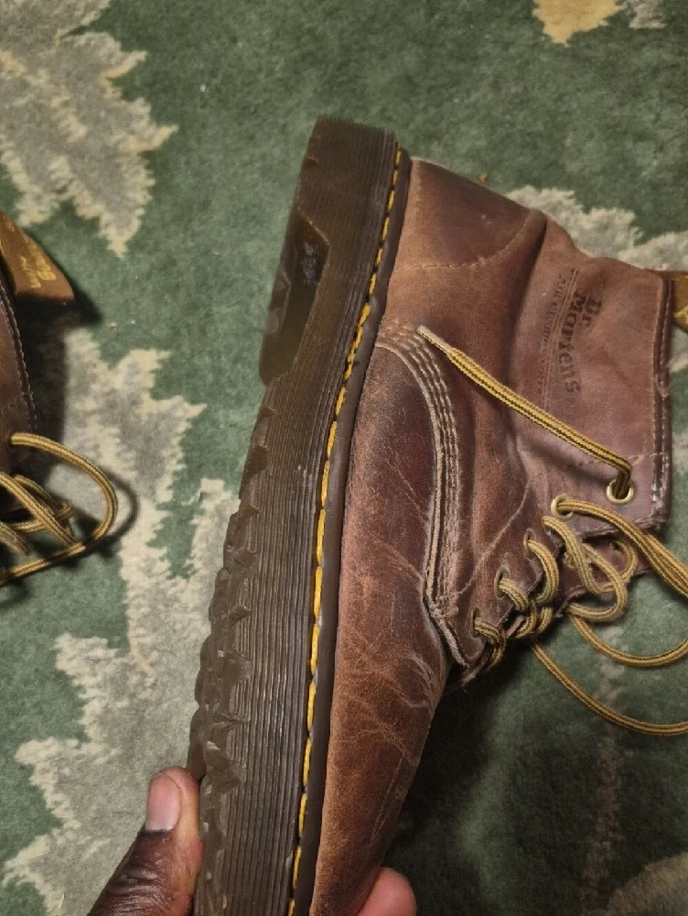 Dr. Martens Brown Leather Chukka Boots with Yellow Stitching - Picture 7 of 12